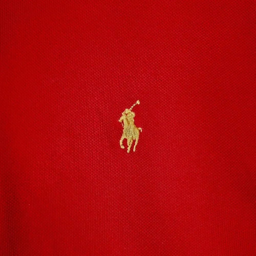 Polo Ralph Lauren Classic Fit Mesh Polo Shirt Mens M Red Pony Cotton